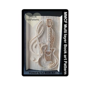 Guitar Clef Multi layer Cut and fold Book art pattern (6091)