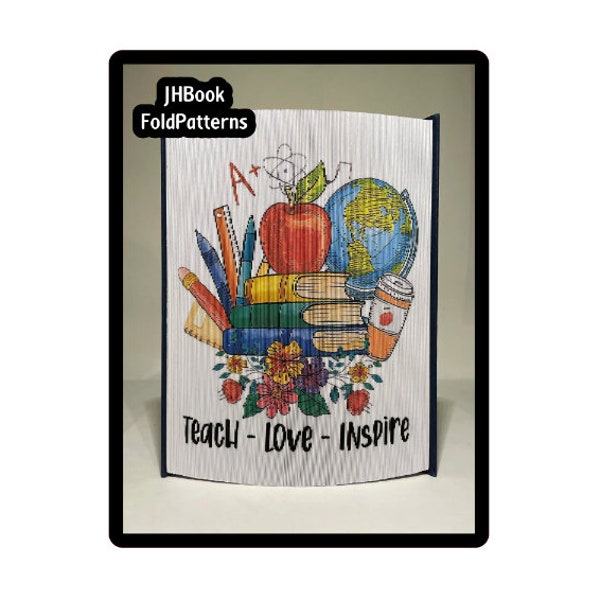Teach Love Inspire Photo strip Book art Pattern (601PS)