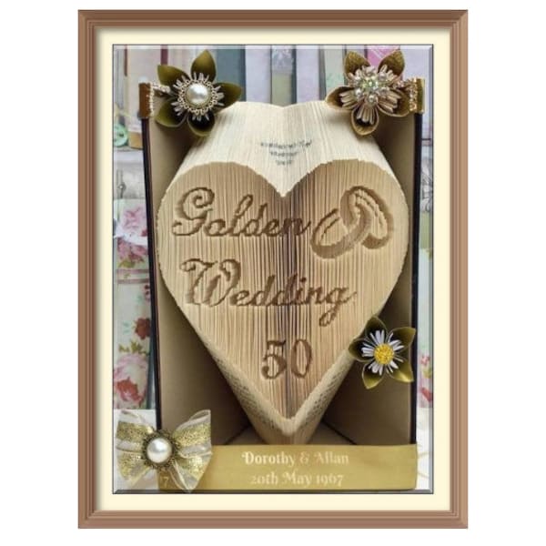 661. Golden Wedding Heart Book Folding Pattern
