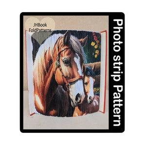 Mare and foal Photo strip Book art pattern (1443PS)