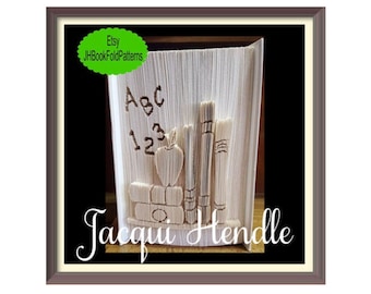 School Cut and fold Book art Pattern (3694)