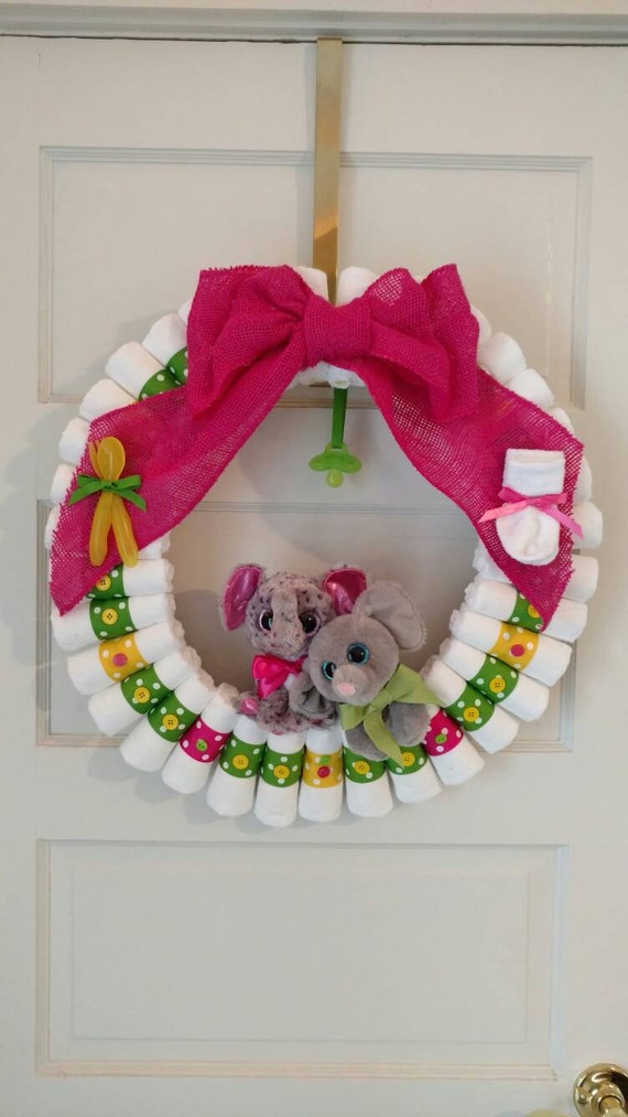 elephant diaper wreath