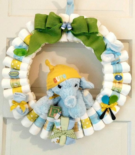 elephant diaper wreath