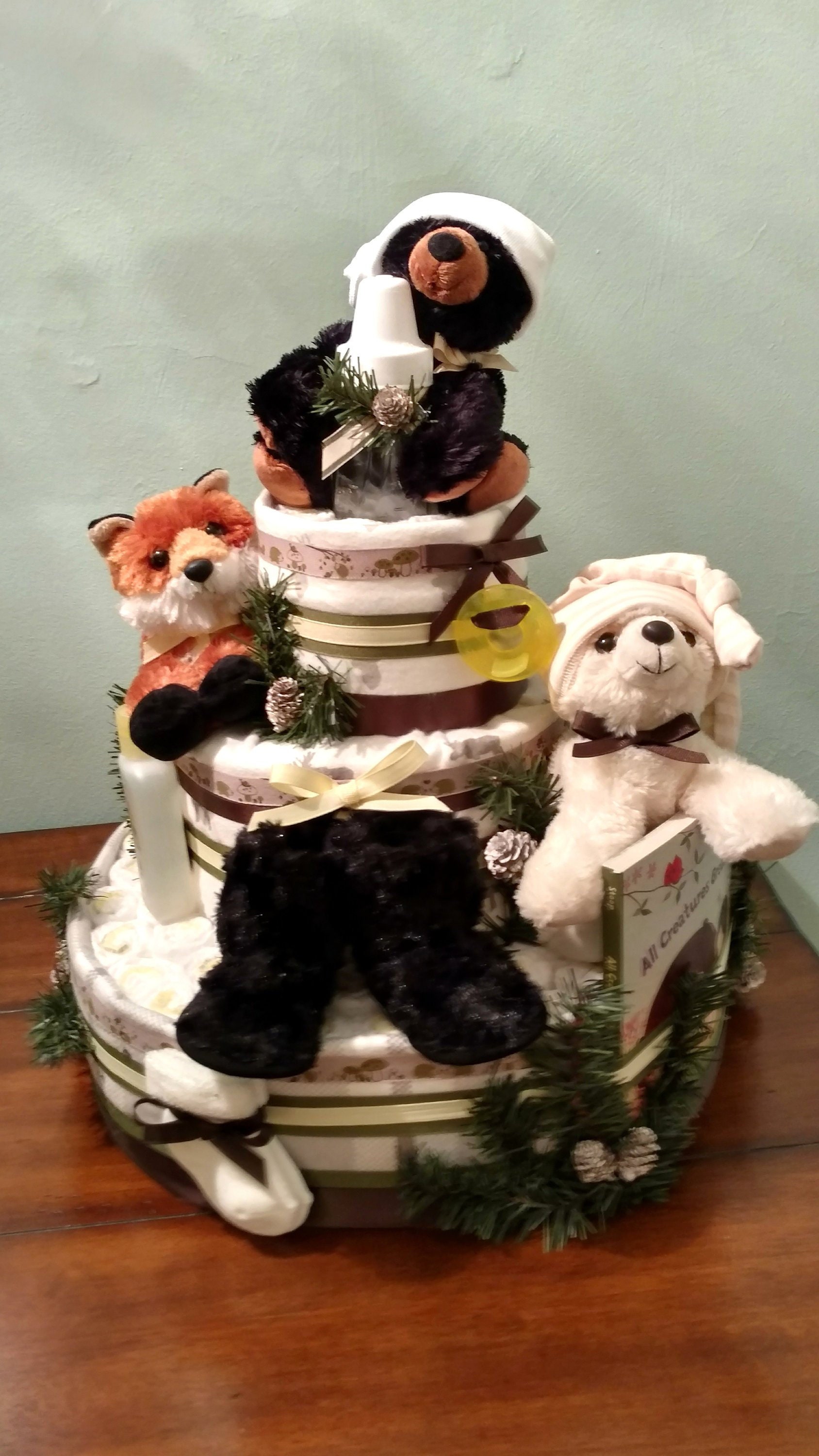 Gateau De Couche Culotte De Foret Gateau De Foret Ours Noir Etsy