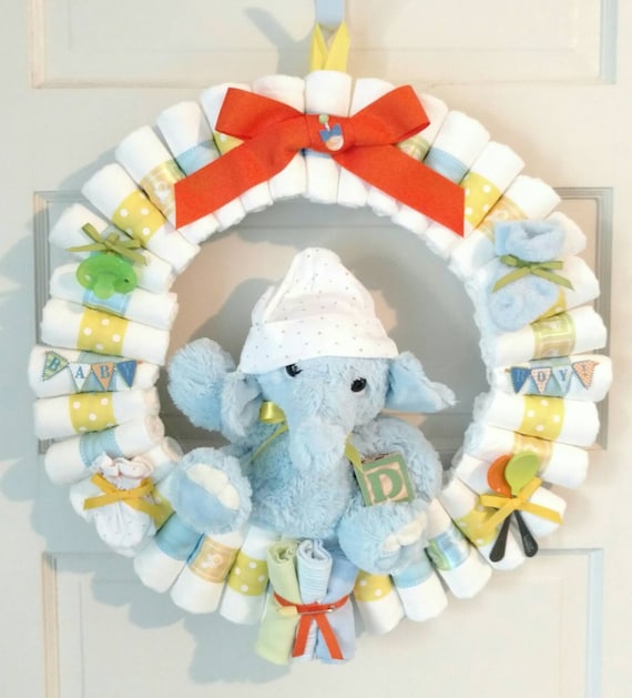 elephant diaper wreath