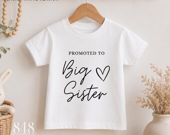 Promoted to Big Sister SVG PNG, Big Sister Announcement SVG, Pregnancy Announcement Cut File, Sibling Reveal Shirt Design, Baby Announcement