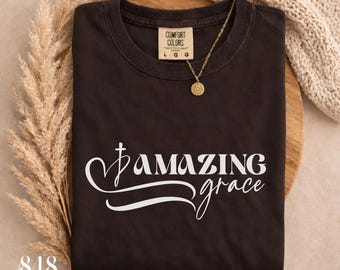 Amazing Grace PNG & SVG, Bible Verse, Christian Quote, Scripture, Christian Design, Trendy Faith Graphic, Follower of Christ Design