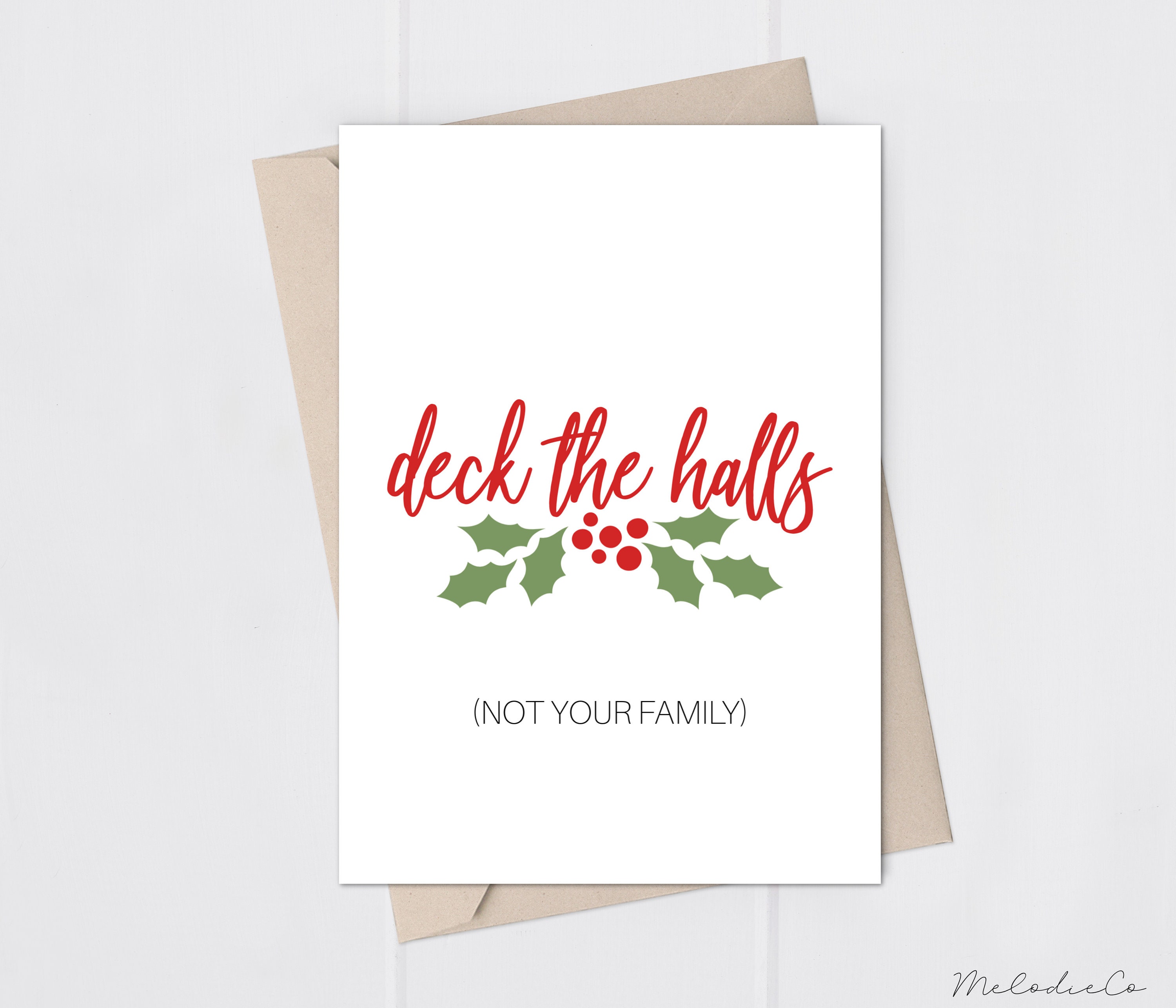 Printable Funny Christmas Card Deck The Halls Not Your Etsy Singapore