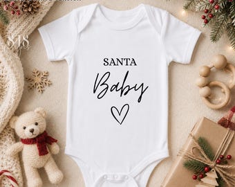 Santa Baby SVG PNG, Christmas Baby SVG, Baby Christmas Onesie Design, Santa Baby Shirt Svg, Holiday Baby Cut File, Xmas Baby Sublimation Png