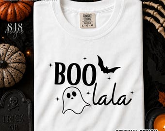 BOO La La Halloween SVG PNG | Retro Halloween Design | Spooky Season Design Shirt | Cute Ghost | Cricut Cut File | Commercial Use pod