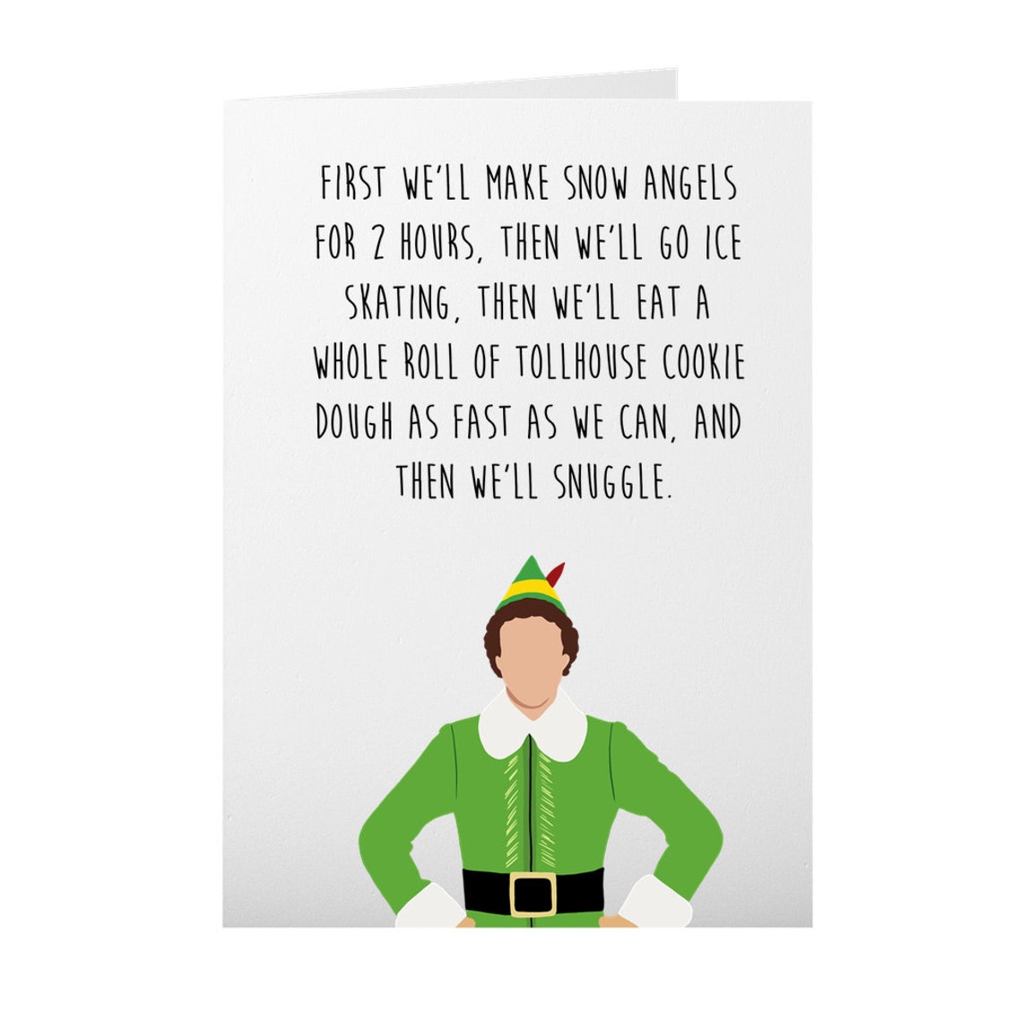 Funny Elf Movie Christmas Card Buddy The Elf Greeting Card Etsy
