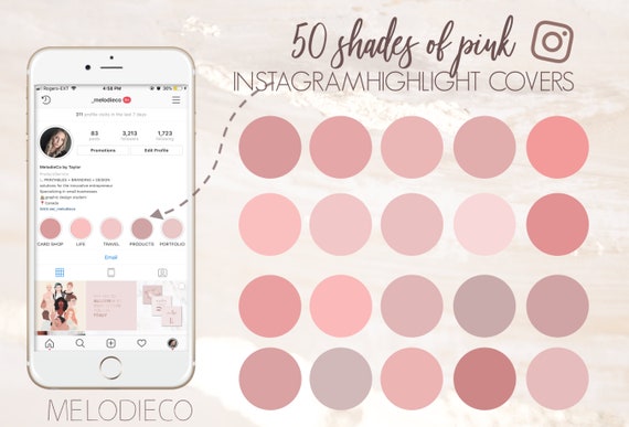 50 Shades Of Pink Instagram Highlight Covers Ig Insta Etsy