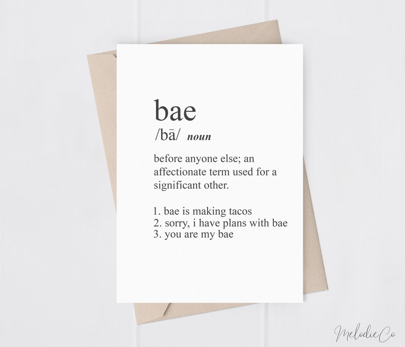 BAE Definition Greeting Card PRINTABLE Etsy