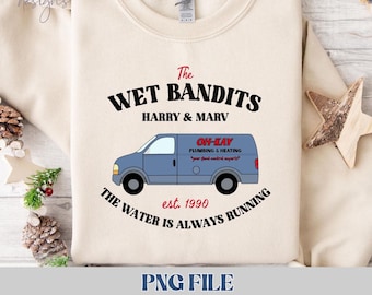 Wet Bandits PNG, Home Alone Christmas PNG, Harry and Marv Shirt Design, Oh-Kay Plumbing Van, Christmas Movie PNG, Holiday Sublimation