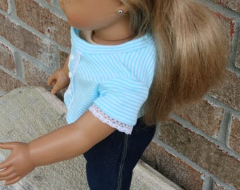 18 Inch Doll Clothes; Denim-look Stretch Jeggings, And Leggings in Ankle Length and Carpis Length