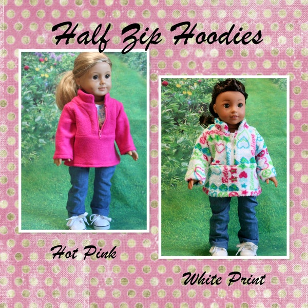 18 Inch Doll Clothes, Zip Front, Stretch Fleece Pullover, Jacket for Girl Doll.  **Please note this listing is for the Jacket only**