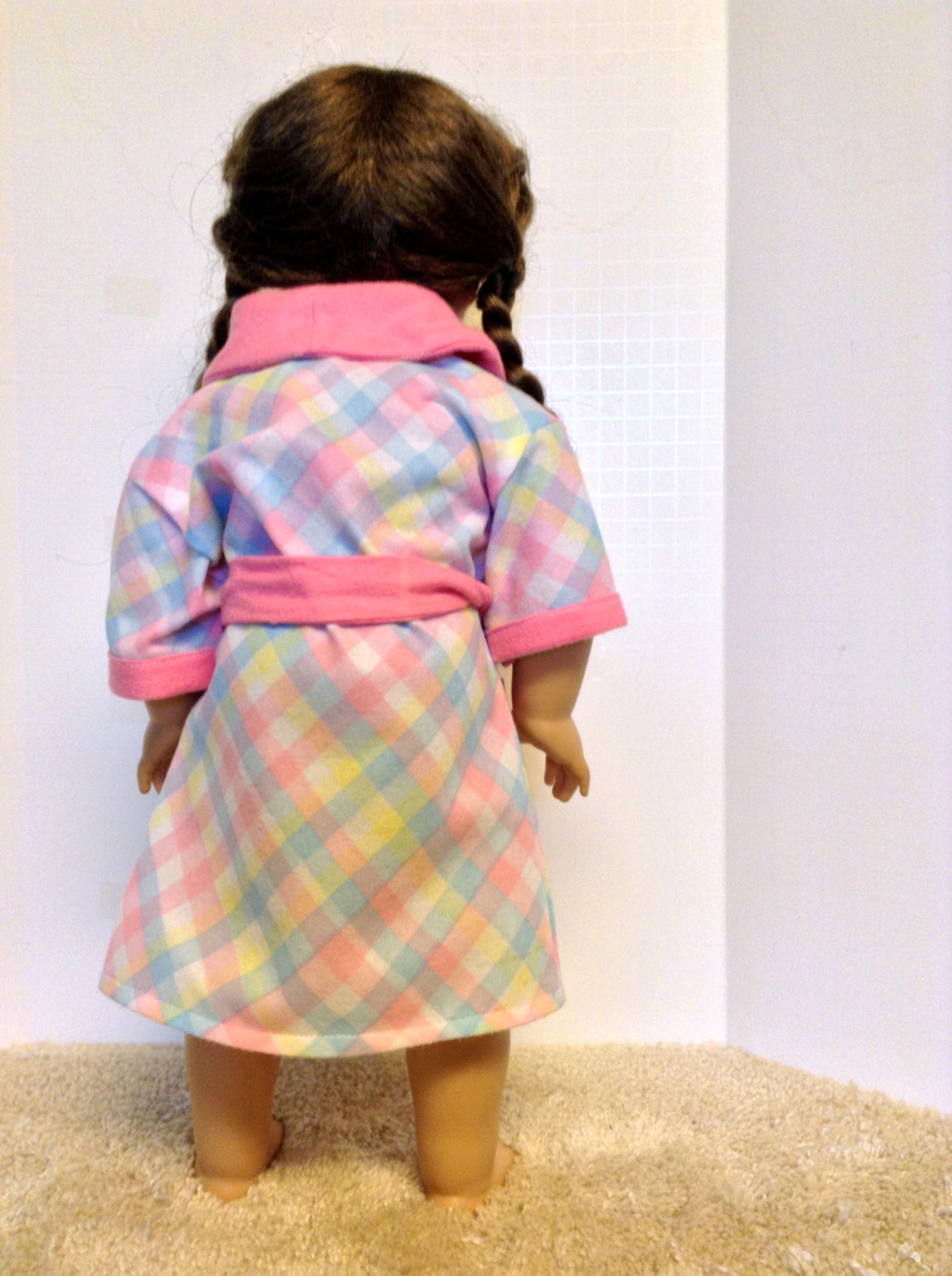 18 Inch Doll Robe Warm and Cuddly Soft Pink Blue and Yellow Etsy