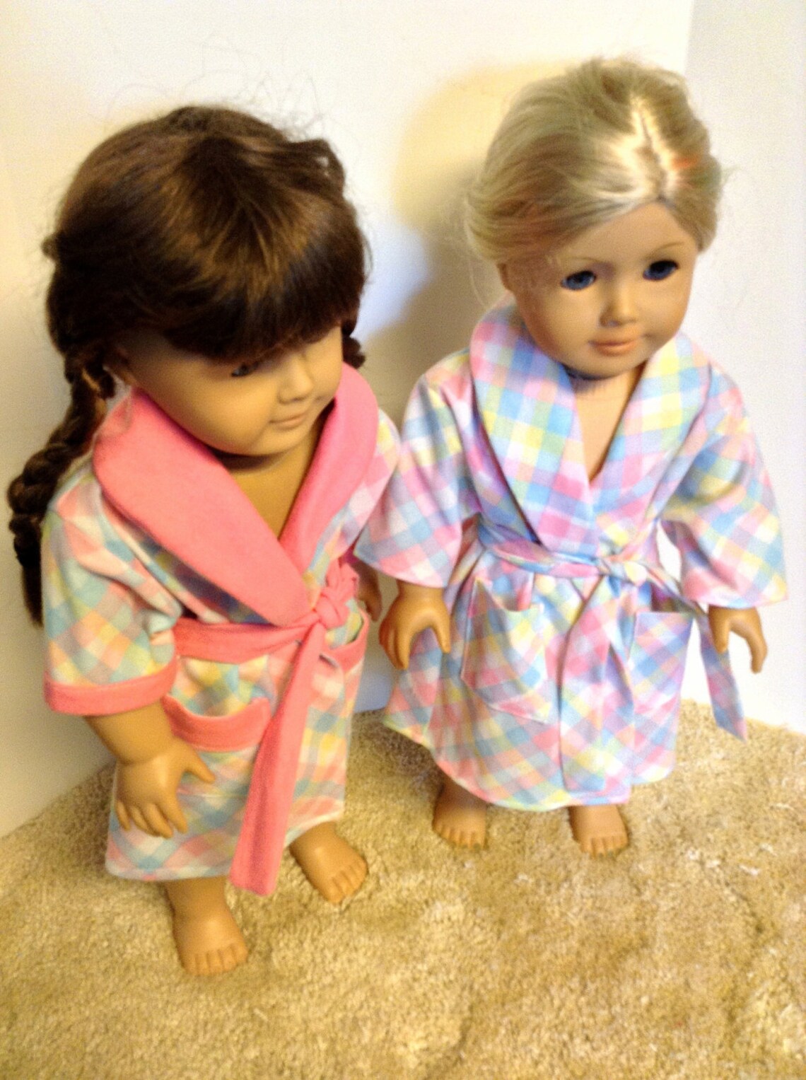 18 Inch Doll Robe Warm and Cuddly Soft Pink Blue and Yellow Etsy