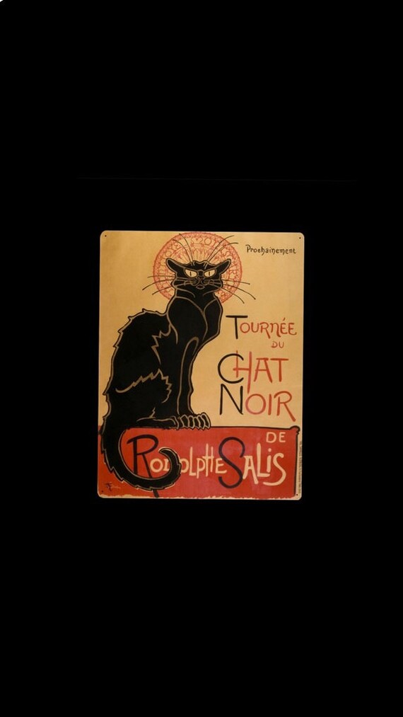 Tin Sign Tournee Du Chat Noir French Poster Cat Black Kitchen Restaurant