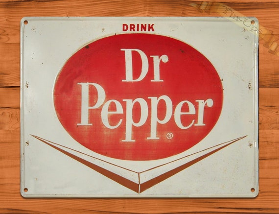 Tin Sign Dr Pepper White Pop Soda Old Kitchen Etsy