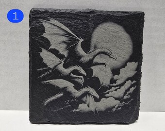 Posavasos de pizarra inspirados en la Cuarta Ala – Colección Dragon Rider