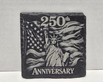 Posavasos de pizarra conmemorativos del 250.º aniversario de American Heritage