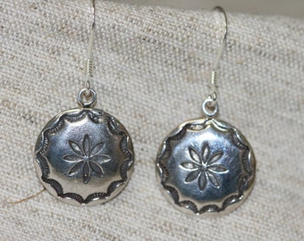 Flower Silver Earrings,Sterling Silver Earrings , Silver Earring, Handmade 925 Silver Earrings, Dangle Earrings,Silver Flower ,