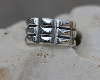 Sterling zilveren ring, zilveren band, trouwring, zilveren sieraden, brede zilveren band, unisex ring, maat 7 3 \\ 4