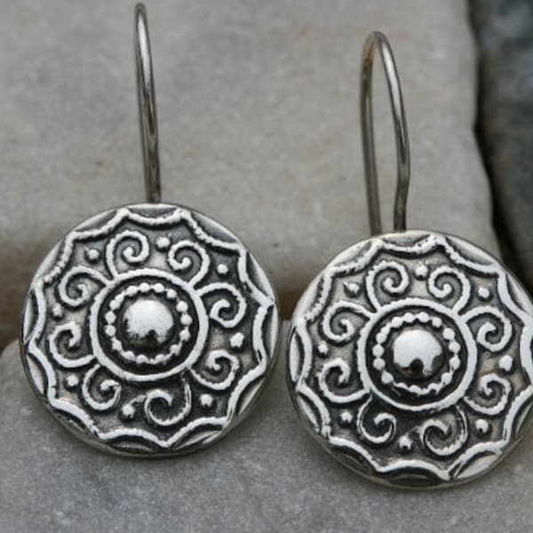 Silver Earring,Sterling Earrings,  Handmade 925 Silver Earrings, Israeli Designer,Everyday Wear Earrings, Silver Flower Earrings,