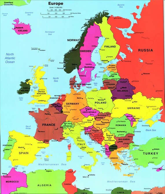 Europe 3 Maps th 21st Century France Italy Spain Austria Etsy