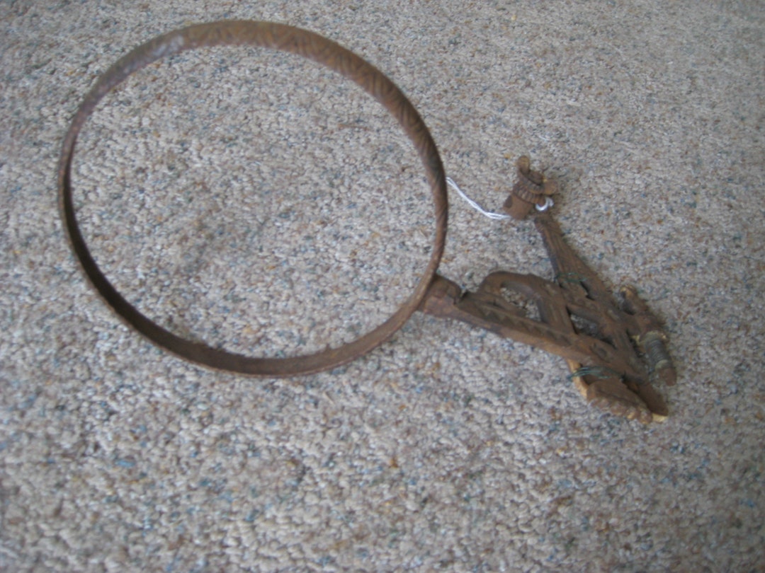 Antique Cast Metal Kerosene / Oil Lamp Holder W/ Wall Bracket. Etsy