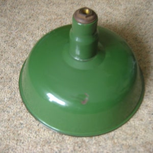 Benjamin 16 Inch Green Porcelain Barn Gas Station Shade.