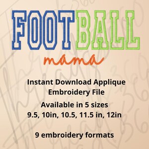 FOOTBALL MAMA Split Two Broderidesign: Maskinfil med dubbel applikation (digital nedladdning)