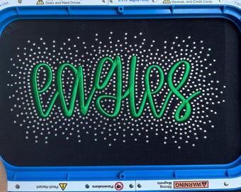 Custom Eagles Rhinestone + Embroidery Shirt & Sweatshirt | Game Day Apparel | School Spirt | Team Spirit Wear