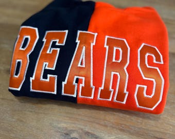 Split Embroidered Crewneck Sweater for Him: Sport Teams | Football | Custom Gifts for Dad Husband | Christmas Gift