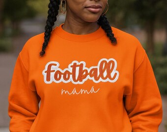 Football Mama Embroidered Sweatshirt: Custom Game Day Spirit Shirt