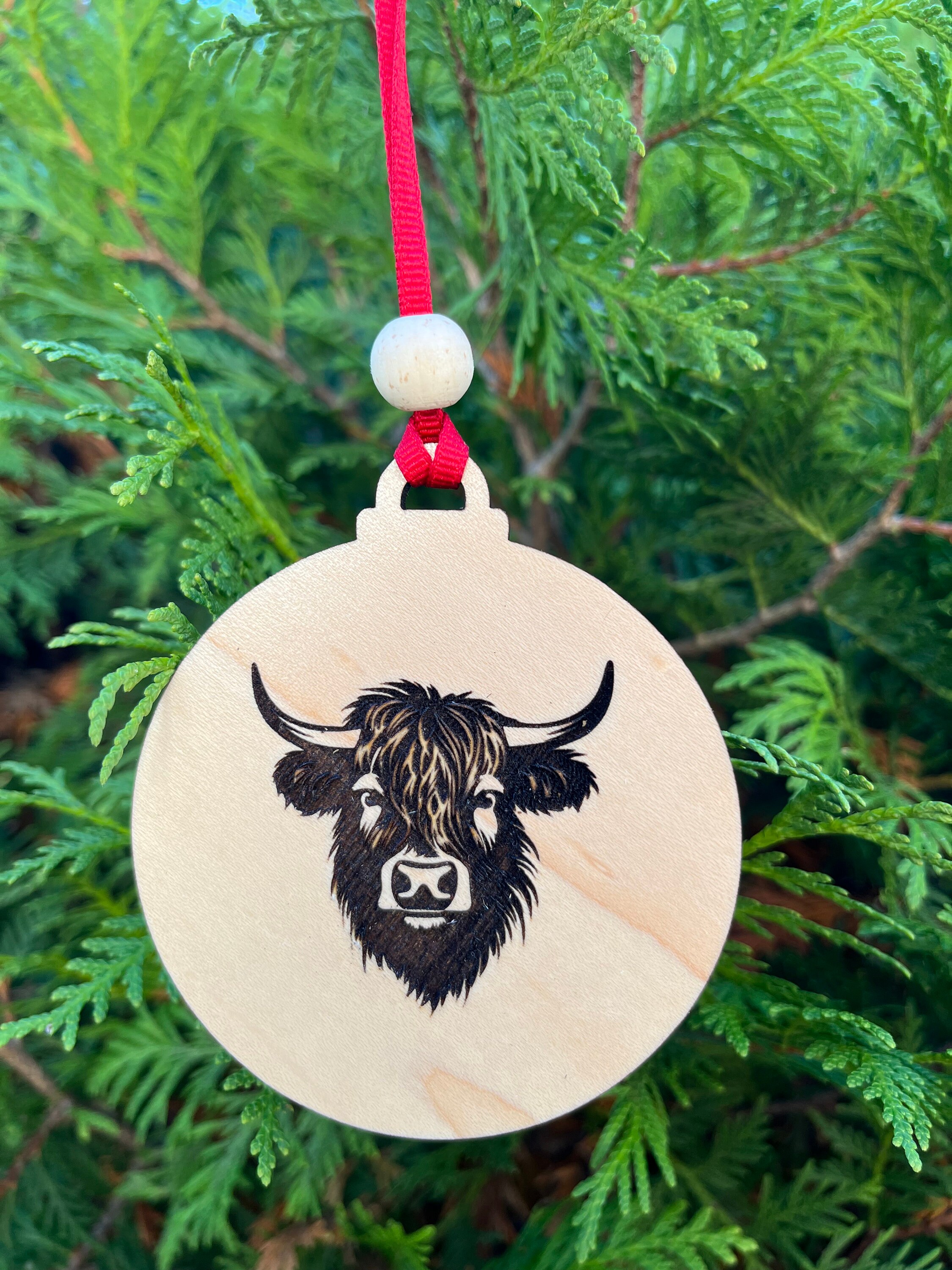 Highland Cow Farmhouse Style Ornament for Christmas Etsy