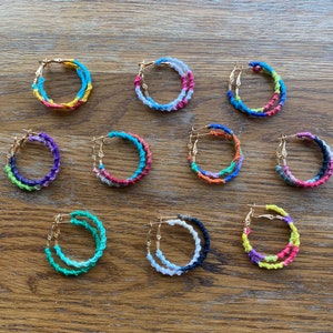 Tie Dye Macrame Hoop Earrings