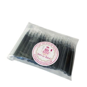 25 Black Mini edible ink markers for cookie and fondant decorating.