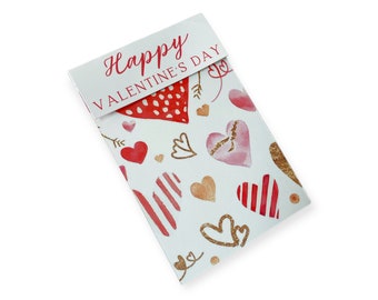 Valentine's Day Cookie Packaging, Cookie Packaging, Valentine's Day (Red, White & Gold), Bag Topper (PACK OF 25), grease proof, food safe