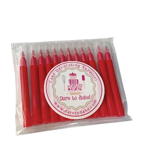 12 Red Mini edible ink markers for cookie decorating