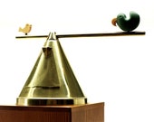 ALESSI Twergi - Coffee Mill Grinder in Douglas Wood and Brass - Riccardo DALISI, 1990 - VRare
