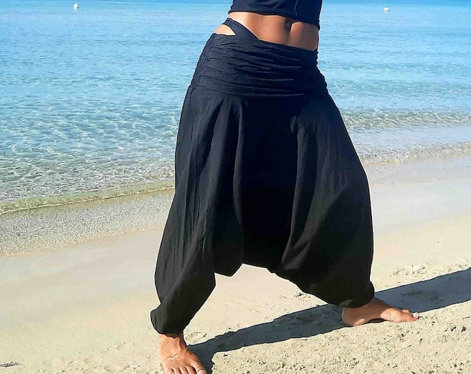 Twill Harem Pants Black