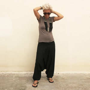 pantaloni stile indiano donna nero karmalie hot couture immagine 7