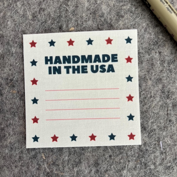 Patriottische quilt Tags: Rood wit - blauwe Americana stoffen labels - opstrijken/naaien,