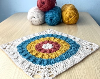 Ferris Wheel Flower Crochet Square Pattern (PDF Pattern)