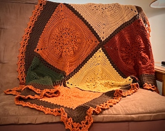 Crochet Autumn Square & Blanket Pattern-PDF