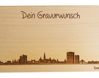 Snack board Bonn skyline avec gravure personnelle