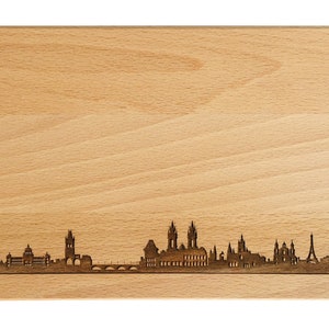 Brotzeitbrett Prag Skyline Bild 1