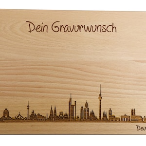 Snack board Germany skyline with personal engraving